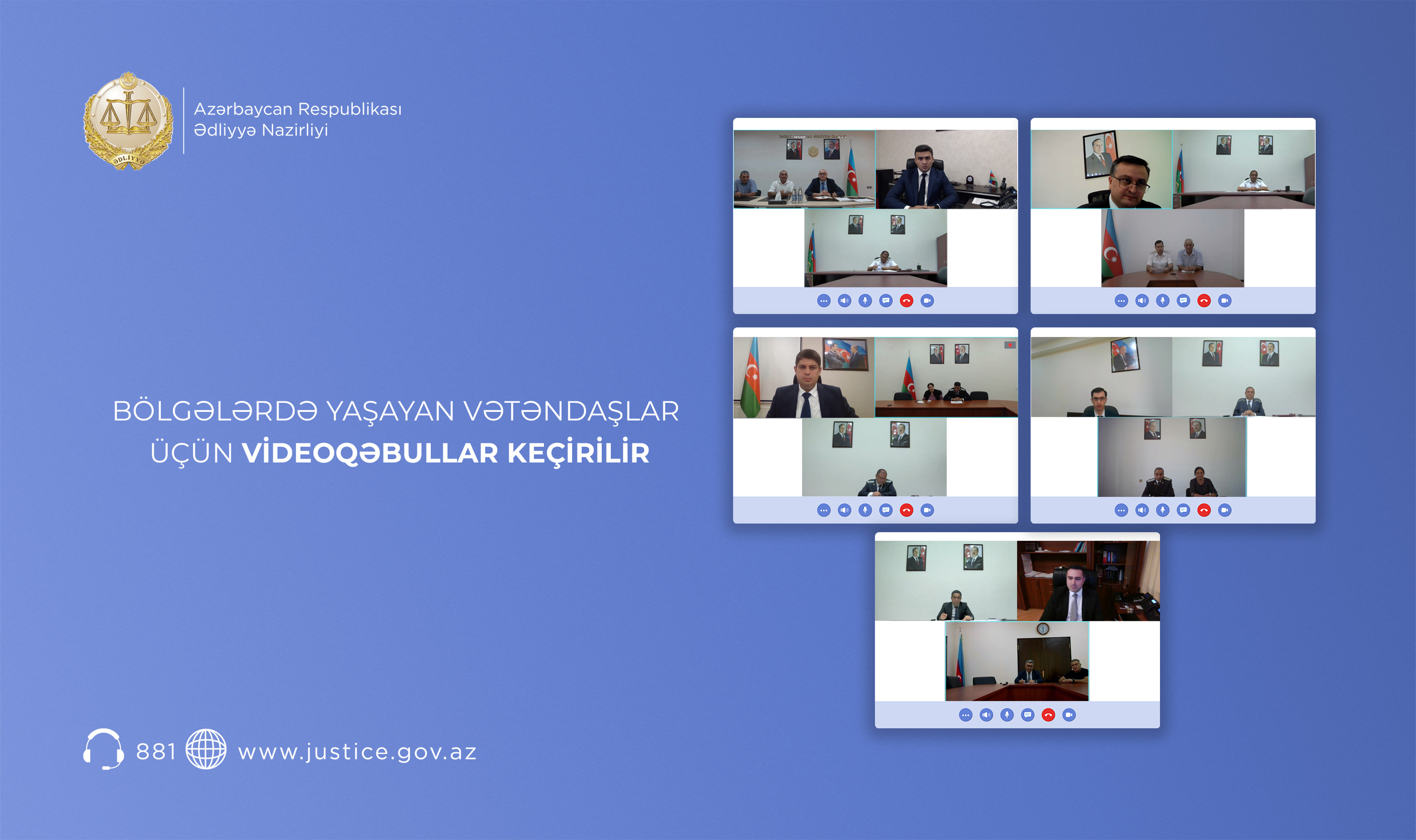 Ədliyyə Nazirliyi tərəfindən bölgələrdə yaşayan vətəndaşlar üçün videoqəbullar keçirilir