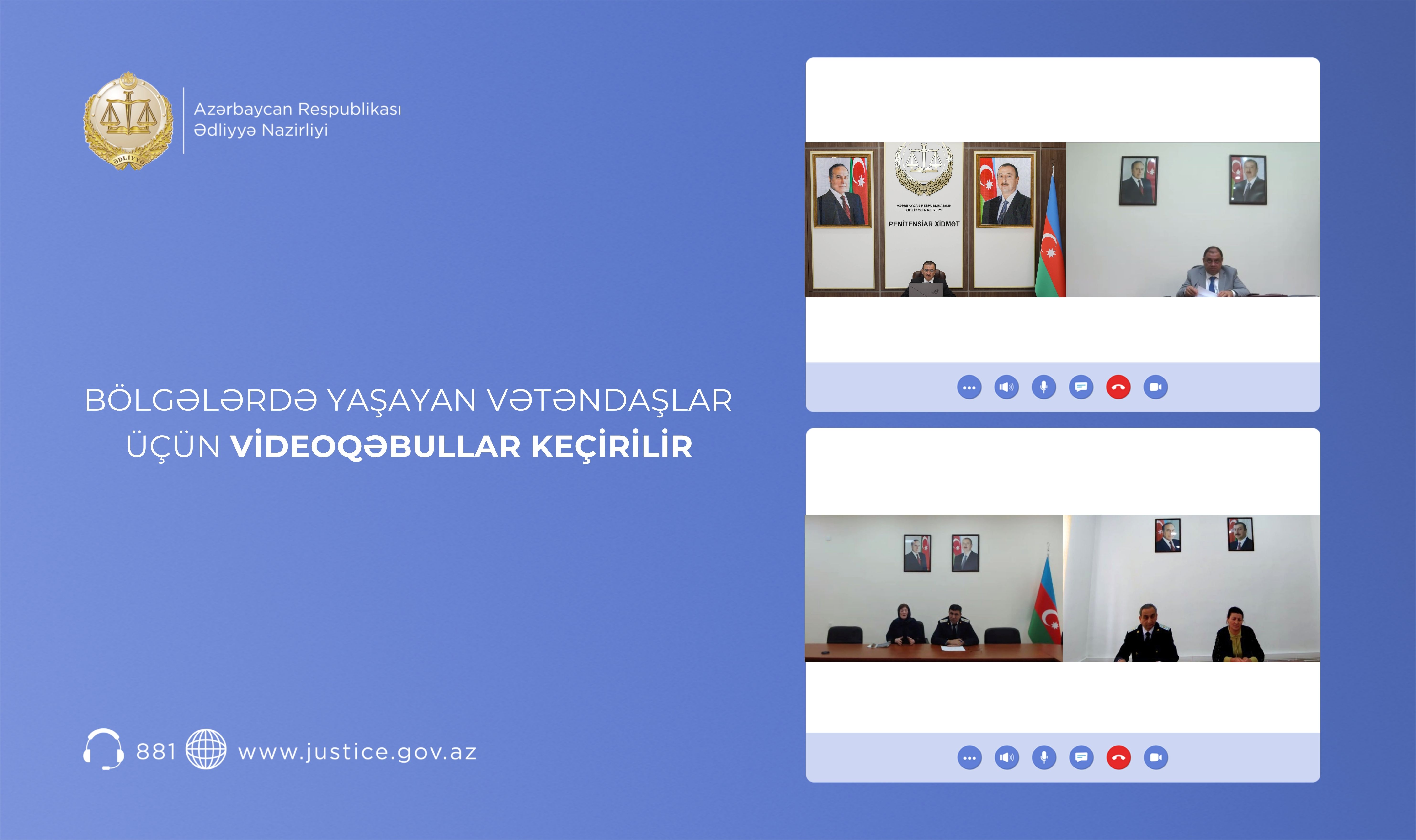 Ədliyyə nazirinin müavini videoqəbul keçirib