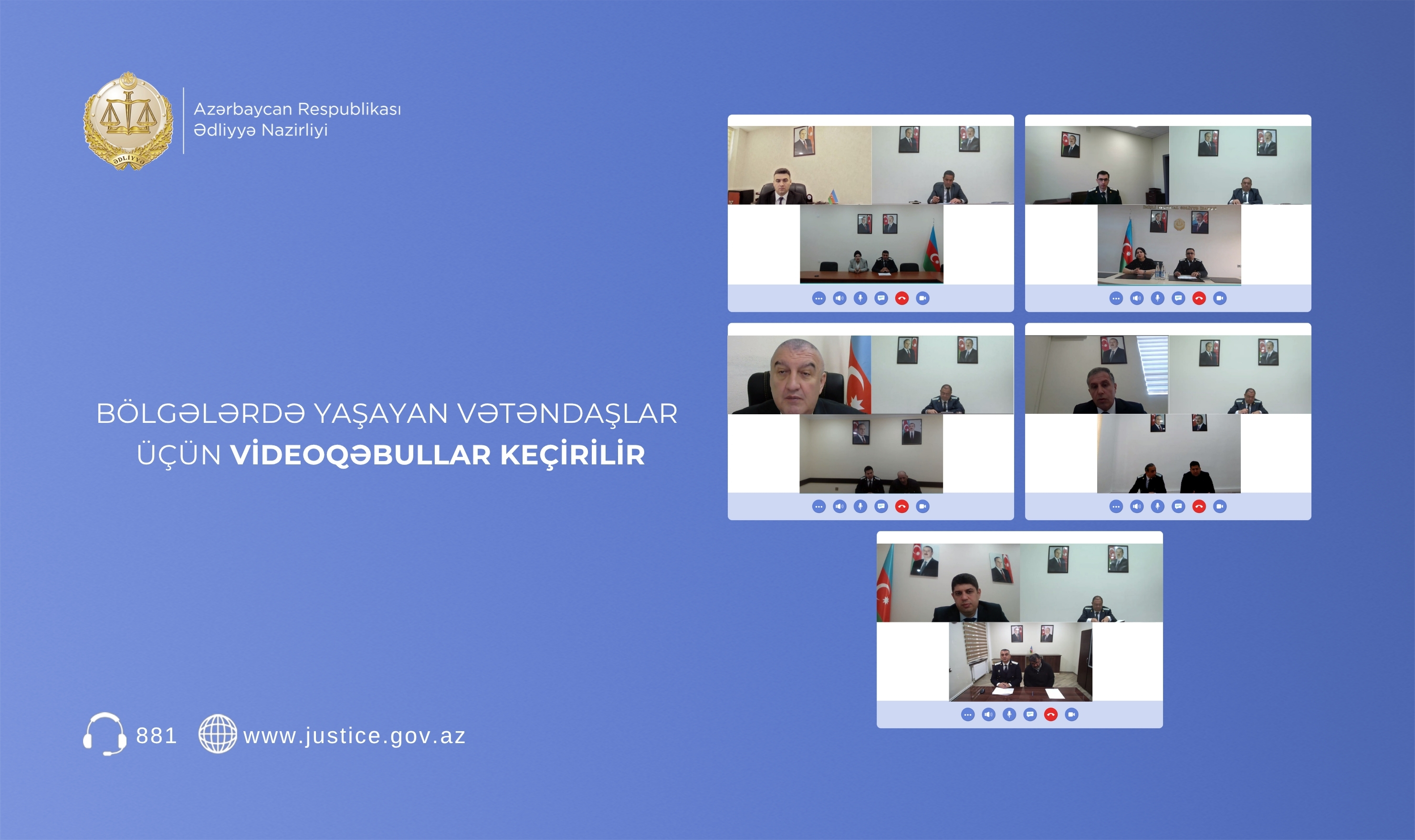 Ədliyyə Nazirliyi bölgələrdə yaşayan vətəndaşlar üçün videoqəbullar keçirib