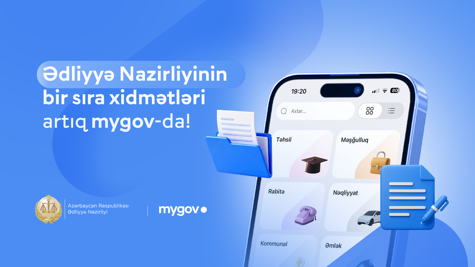 Ədliyyə Nazirliyinin bir sıra xidmətləri “mygov” platformasına inteqrasiya olunub