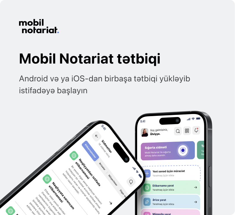 "Mobil Notariat" tətbiqi