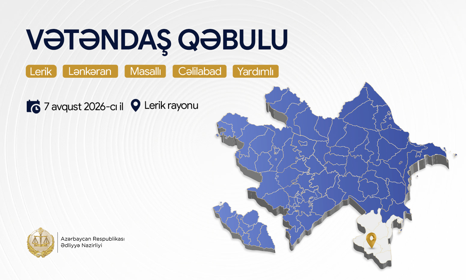 Minister of Justice to Receive Citizens in Lerik District