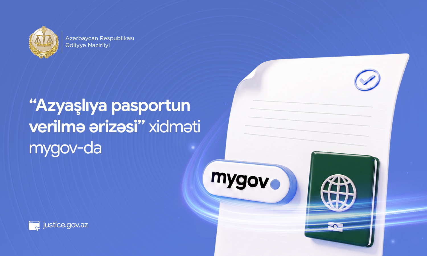 Ədliyyə Nazirliyinin daha bir xidməti "mygov" platformasına inteqrasiya edilib
