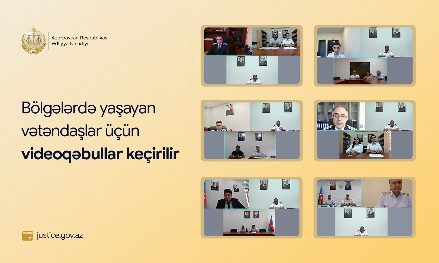 Ədliyyə Nazirliyi bölgələrdə yaşayan vətəndaşlar üçün videoqəbullar keçirir