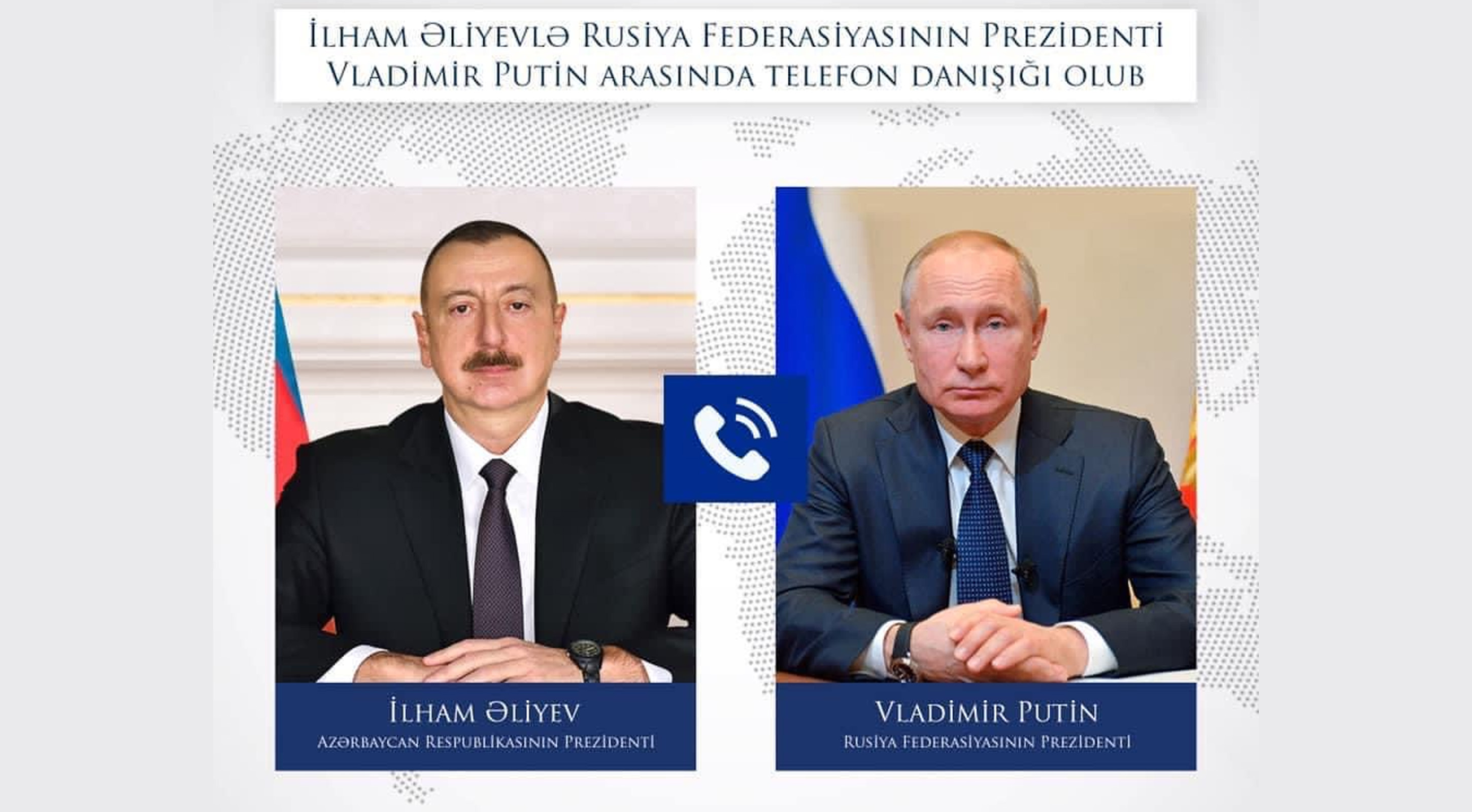İlham Əliyev ilə Rusiya Federasiyasının Prezidenti Vladimir Putin arasında telefon danışığı olub