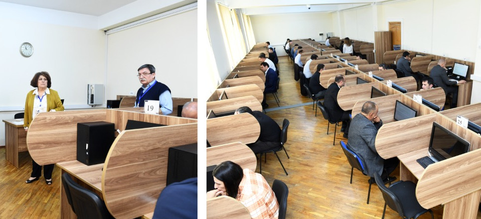 Notarius vəzifələri üzrə müsabiqədə iştirak edən namizədlərlə test  imtahanı keçirilmişdir